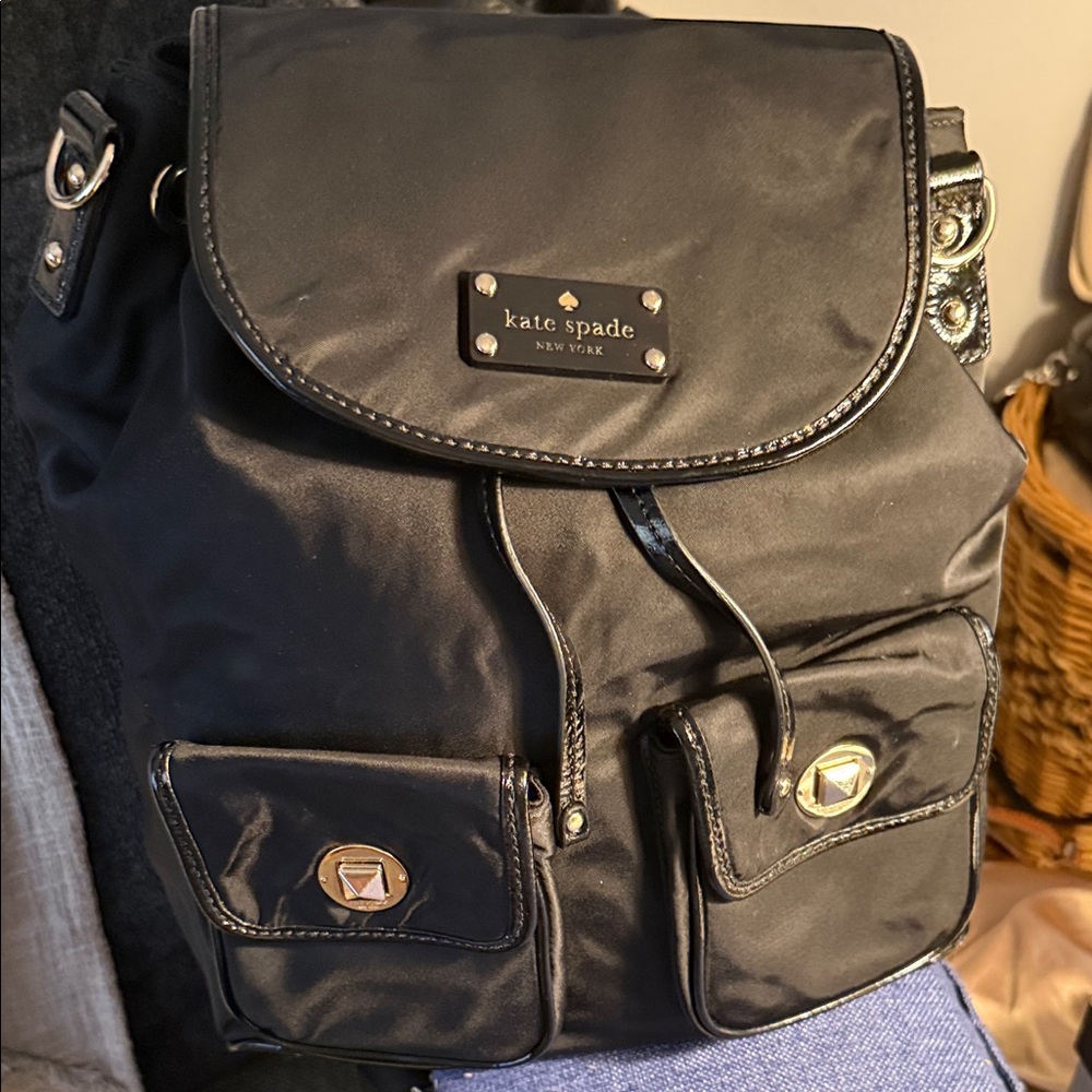 Kate Spade Black Nylon Backpack